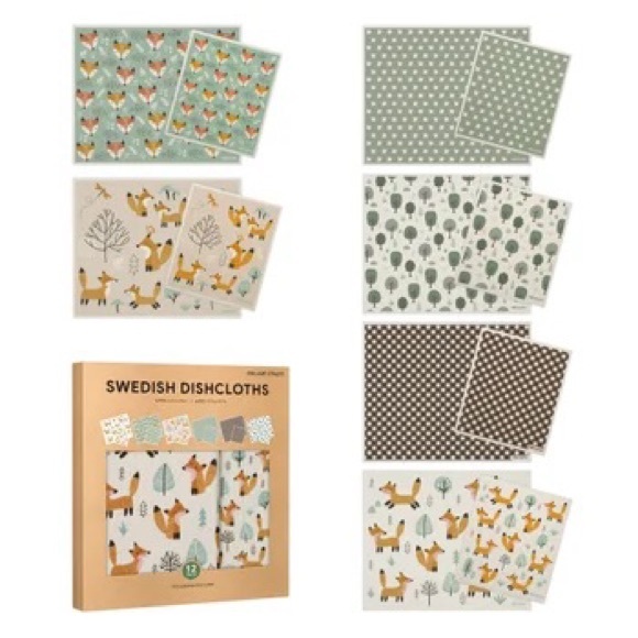 Swedish Dishcloths Reusable Assortment (12 Pack) - Fox Forest Print Housewears - Picture 5 of 5